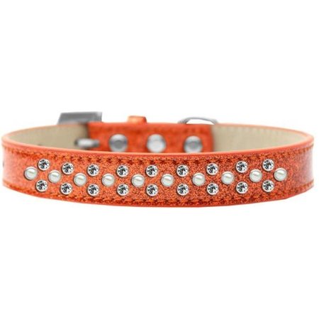 UNCONDITIONAL LOVE Sprinkles Ice Cream Pearl & Clear Crystals Dog CollarOrange Size 20 UN797337